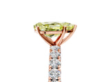 Rose gold Fancy Yellow Pear Cut Diamond Pavé Band Solitaire Ring with Prong Setting_68