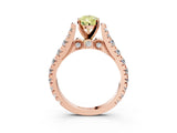 Rose gold Fancy Yellow Pear  Cut Diamond Pavé Band Solitaire with Four-Prong Setting_18