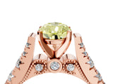 Rose gold Fancy Yellow Pear  Cut Diamond Pavé Band Solitaire with Four-Prong Setting_19