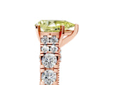 Rose gold Fancy Yellow Pear  Cut Diamond Pavé Band Solitaire with Four-Prong Setting_20