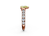 Rose gold Fancy Yellow Pear  Cut Diamond Pavé Band Solitaire with Four-Prong Setting_5