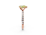 Rose gold Fancy Yellow Pear  Cut Diamond Pavé Band Solitaire with Four-Prong Setting_5
