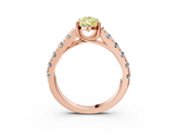 Rose gold Fancy Yellow Pear  Cut Diamond Pavé Band Solitaire with Four-Prong Setting_6