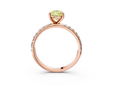 Rose gold Fancy Yellow Pear  Cut Diamond Pavé Band Solitaire with Four-Prong Setting_6