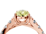 Rose gold Fancy Yellow Pear  Cut Diamond Pavé Band Solitaire with Four-Prong Setting_7