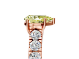 Rose gold Fancy Yellow Pear  Cut Diamond Pavé Band Solitaire with Four-Prong Setting_8