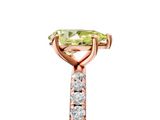 Rose gold Fancy Yellow Pear  Cut Diamond Pavé Band Solitaire with Four-Prong Setting_8