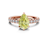 Rose gold Fancy Yellow Pear  Cut Diamond Pavé Band with Four-Prong Setting_54