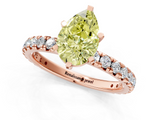 Rose gold Fancy Yellow Pear  Cut Diamond Pavé Band with Four-Prong Setting_57