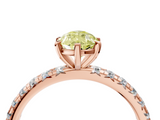 Rose gold Fancy Yellow Pear  Cut Diamond Pavé Band with Four-Prong Setting_58