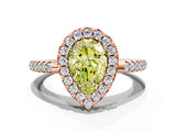 Rose gold Fancy Yellow Pear Cut Diamond Pavé Halo Ring with Four-Prong Setting_36