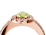 Rose gold Fancy Yellow Pear Cut Diamond Pavé Halo Ring with Four-Prong Setting_40