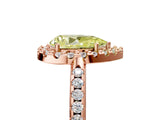 Rose gold Fancy Yellow Pear Cut Diamond Pavé Halo Ring with Four-Prong Setting_41
