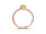 Rose gold Fancy Yellow Pear Cut Diamond Pavé Solitaire Engagement Ring with Four-Prong Setting_100