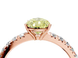 Rose gold Fancy Yellow Pear Cut Diamond Pavé Solitaire Engagement Ring with Four-Prong Setting_101