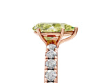 Rose gold Fancy Yellow Pear Cut Diamond Pavé Solitaire Engagement Ring with Four-Prong Setting_102