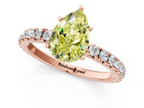 Rose gold Fancy Yellow Pear Cut Diamond Pavé Solitaire Engagement Ring with Four-Prong Setting_98