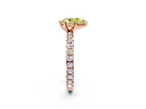 Rose gold Fancy Yellow Pear Cut Diamond Pavé Solitaire Ring with Round Band and Prong Setting_14