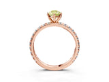 Rose gold Fancy Yellow Pear Cut Diamond Pavé Solitaire Ring with Round Band and Prong Setting_27