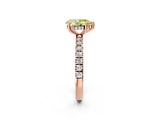 Rose gold Fancy Yellow Pear Cut Diamond Pave Band Solitaire Ring with Four-Prong Setting_60