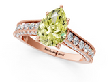 Rose gold Fancy Yellow Pear  Cut Diamond Pave Band with Four-Prong Setting_21
