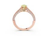 Rose gold Fancy Yellow Pear  Cut Diamond Pave Band with Four-Prong Setting_23