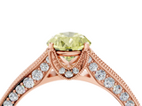 Rose gold Fancy Yellow Pear  Cut Diamond Pave Band with Four-Prong Setting_24