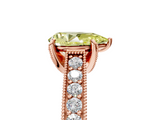 Rose gold Fancy Yellow Pear  Cut Diamond Pave Band with Four-Prong Setting_25