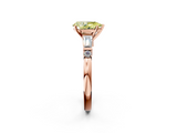 Rose gold Fancy Yellow Pear  Cut Diamond Ring with Baguette Side Stones, Channel Set Band, and Four-Prong Setting_5