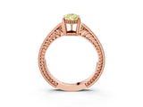Rose gold Fancy Yellow Pear Cut Diamond Ring with Milgrain Pavé Band and Four-Prong Setting_23