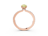 Rose gold Fancy Yellow Pear  Cut Diamond Ring with Pavé Band and Four-Prong Setting_44