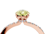 Rose gold Fancy Yellow Pear  Cut Diamond Ring with Pavé Band and Four-Prong Setting_45