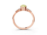 Rose gold Fancy Yellow Pear Cut Diamond Ring with Side Stones and Four-Prong Setting_119