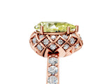 Rose gold Fancy Yellow Pear Cut Diamond Scalloped Halo Engagement Ring with Round Shared Prong Band_17