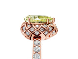 Rose gold Fancy Yellow Pear Cut Diamond Scalloped Halo Engagement Ring with Round Shared Prong Band_29