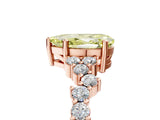 Rose gold Fancy Yellow Pear Cut Diamond Scattered Round Accent Ring with Prong Setting_17
