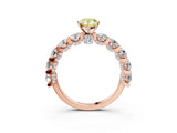 Rose gold Fancy Yellow Pear Cut Diamond Side Stone Engagement Ring with Four-Prong Setting_27