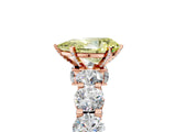 Rose gold Fancy Yellow Pear Cut Diamond Side Stone Engagement Ring with Four-Prong Setting_29