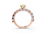 Rose gold Fancy Yellow Pear Cut Diamond Side Stone Engagement Ring with Four-Prong Setting_39