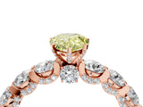 Rose gold Fancy Yellow Pear Cut Diamond Side Stone Engagement Ring with Four-Prong Setting_40
