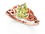 Rose gold Fancy Yellow Pear Cut Diamond Solitaire Celtic Knot Ring with Four-Prong Setting_42