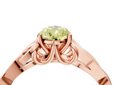 Rose gold Fancy Yellow Pear Cut Diamond Solitaire Celtic Knot Ring with Four-Prong Setting_45