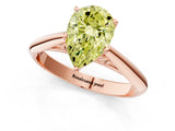 Rose gold Fancy Yellow Pear Cut Diamond Solitaire Engagement Ring with Cathedral Setting and Four-Prong Mount_134