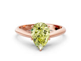 Rose gold Fancy Yellow Pear Cut Diamond Solitaire Engagement Ring with Cathedral Setting and Four-Prong Mount_30