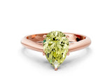 Rose gold Fancy Yellow Pear Cut Diamond Solitaire Engagement Ring with Cathedral Setting and Four-Prong Mount_78