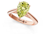 Rose gold Fancy Yellow Pear Cut Diamond Solitaire Engagement Ring with Cathedral Setting and Four-Prong Mount_79
