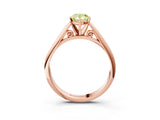 Rose gold Fancy Yellow Pear Cut Diamond Solitaire Engagement Ring with Cathedral Setting and Four-Prong Mount_81