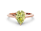 Rose gold Fancy Yellow Pear Cut Diamond Solitaire Engagement Ring with Classic Band and Four-Prong Setting_24