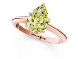 Rose gold Fancy Yellow Pear Cut Diamond Solitaire Engagement Ring with Classic Band and Four-Prong Setting_25
