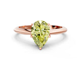Rose gold Fancy Yellow Pear Cut Diamond Solitaire Engagement Ring with Classic Band and Four-Prong Setting_87